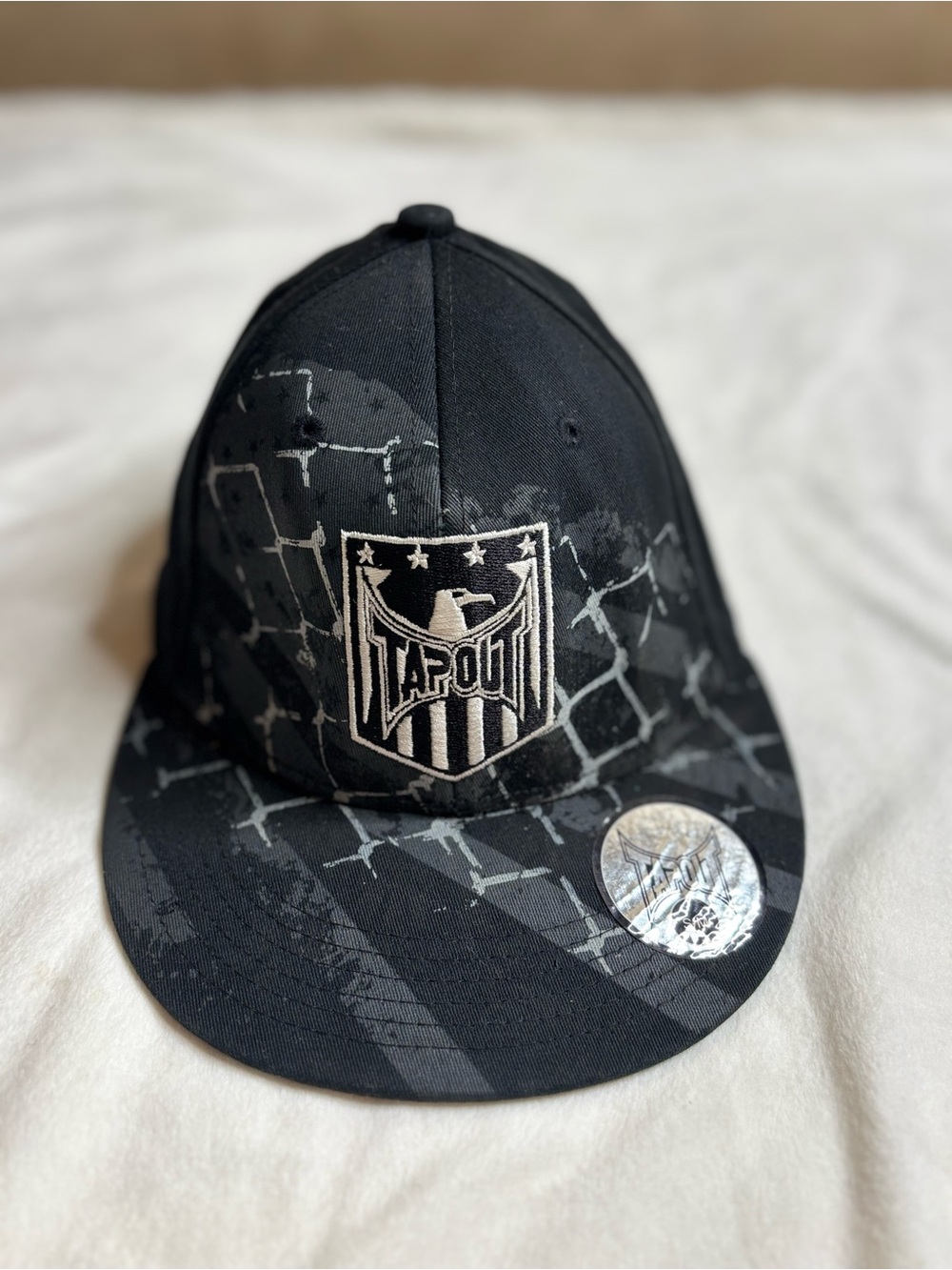 Tapout Black and Gray Shield Graphic Flat Brim Hat